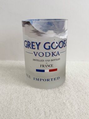 Grey Goose Vodka Frosted 1-Liter Upcycled Glass  Barware Tumbler